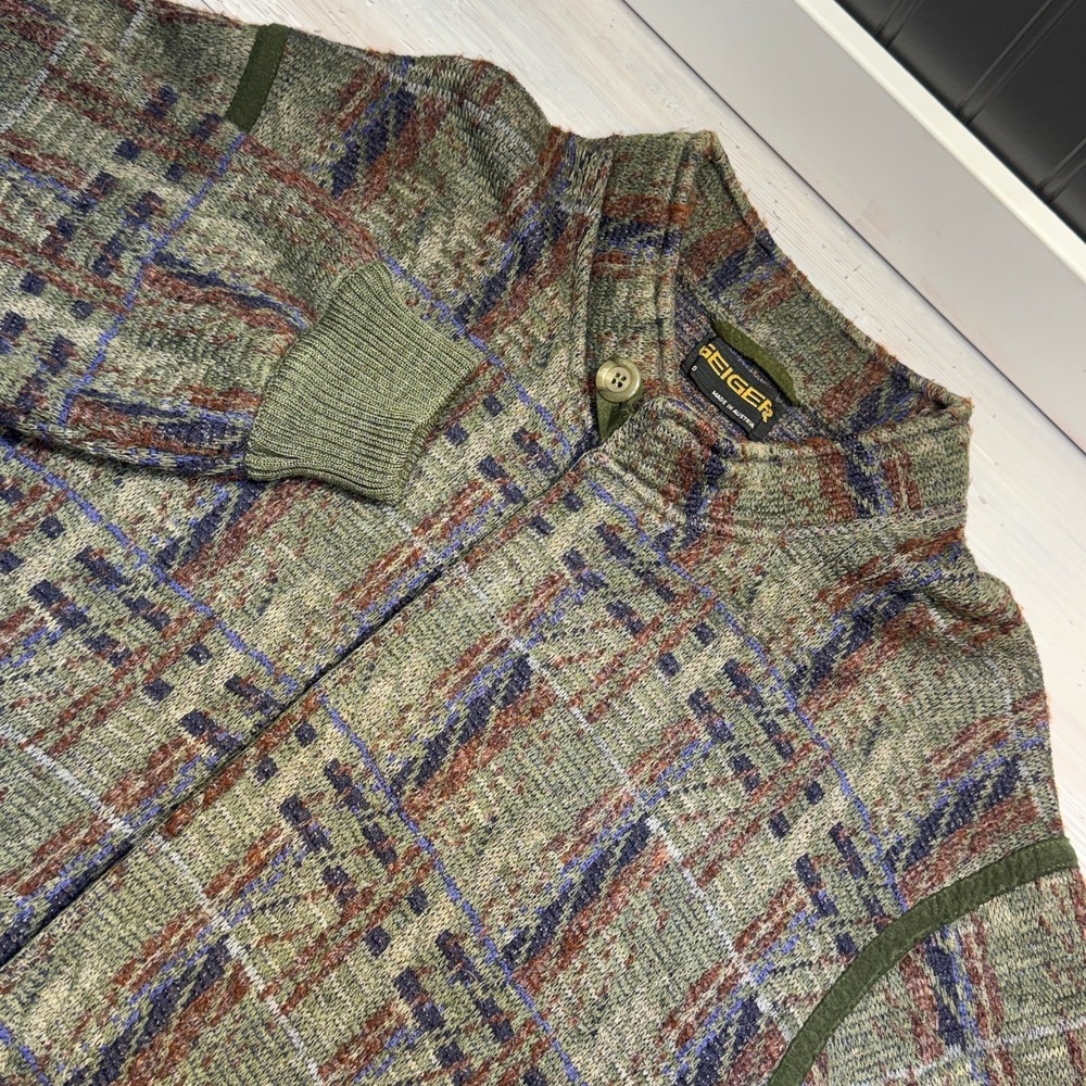 GEIGER Multi-Color Cardigan Women's Size 50 Full Zip‎ Wool Mohair Austria
